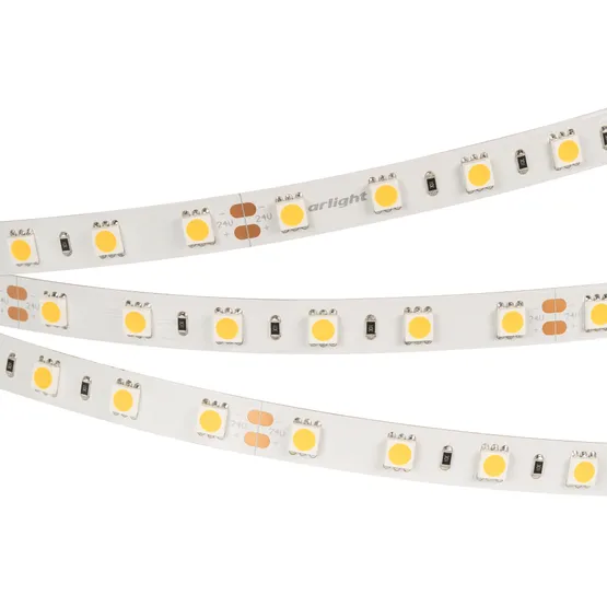 Фото #1 товара Светодиодная лента RT-B60-10mm 24V Warm2700 (14.4 W/m, IP20, 5060, 5m) (Arlight, 14.4 Вт/м, IP20)