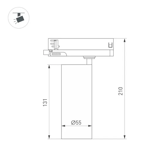 Фото #5 товара Светильник LGD-SILMA-4TR-R55-4W Warm3000 (BK, 4 deg, 230V) (Arlight, IP20 Металл, 5 лет)