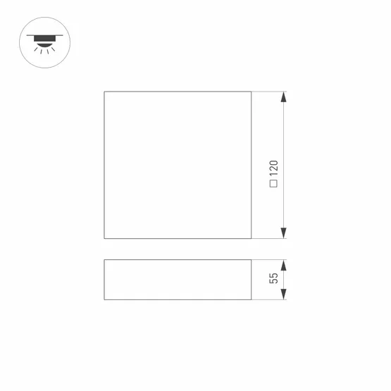 Фото #4 товара Светильник SP-QUADRO-S120x120-12W Day4000 (WH, 120 deg, 230V) (Arlight, IP40 Металл, 3 года)