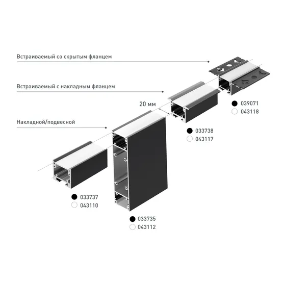 Фото #7 товара Профиль SL-LINE-25100-DUAL-2500 BLACK (Arlight, Алюминий)