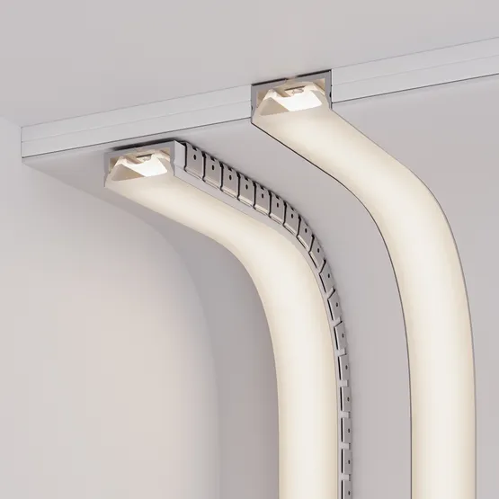 Фото #3 товара Силиконовый профиль WPH-FLEX-5025-TOP-S23-5m WHITE (Arlight, Силикон)