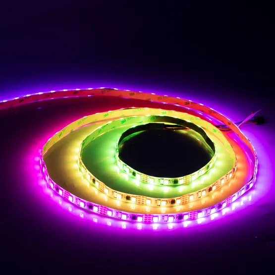 Фото #6 товара Светодиодная лента SPI-5000SE-5060-60 12V Cx3 RGB-Auto (10mm, 13.2W/m, IP65) (Arlight, Закрытый, IP65)