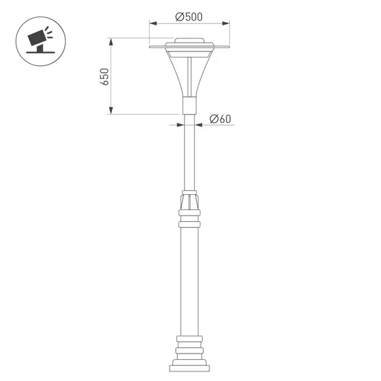 Фото #2 товара Светильник OXOR-LUMME-LUZ-O - 500x650-35W Day4000 (BK, 120 deg, 230V) IP65 (Arlight, -)