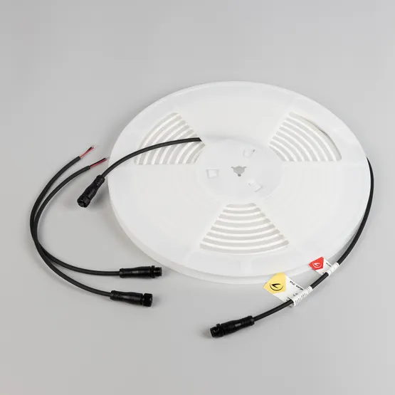 Фото #3 товара Светодиодная лента герметичная WAVE-TOP-PU-A144-10x10mm 24V Warm3000 (5 W/m, IP68, 5m, wire x2) (Arlight, Вывод боковой, 3 года)
