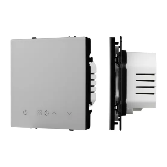Фото товара ARL NOBE Терморегулятор эл тёплый пол никель SWT-MTE-PL-IS (95-240V, 16A, датч пола + возд) (Arlight, -)