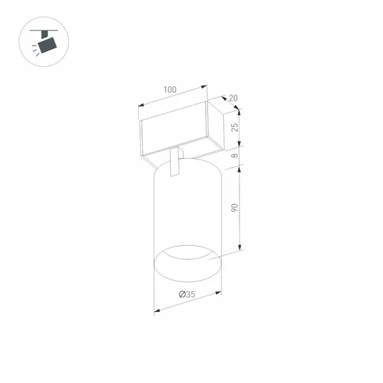 Фото #9 товара Светильник MAG-SPOT-25-R90-9W Warm3000 (BK, 30 deg, 24V, DALI) (Arlight, IP20 Металл, 5 лет)