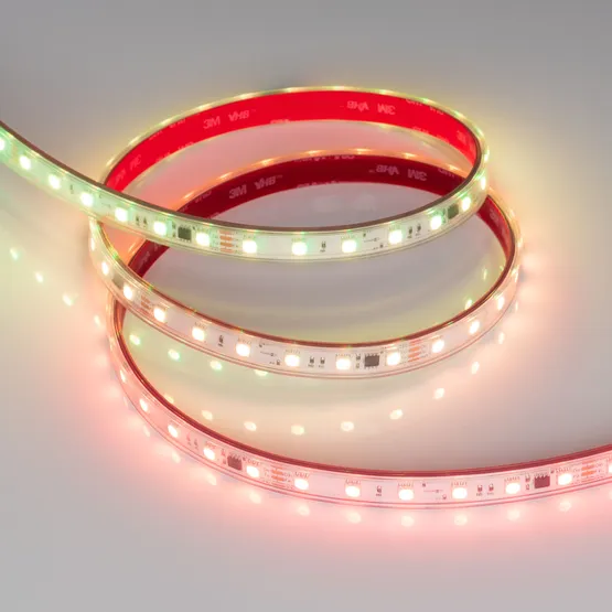 Фото #4 товара Светодиодная лента герметичная SPI-PS-B60-12mm 24V RGB-PX6-BPT (12 W/m, IP67, 5060, 5m) (Arlight, бегущий огонь)