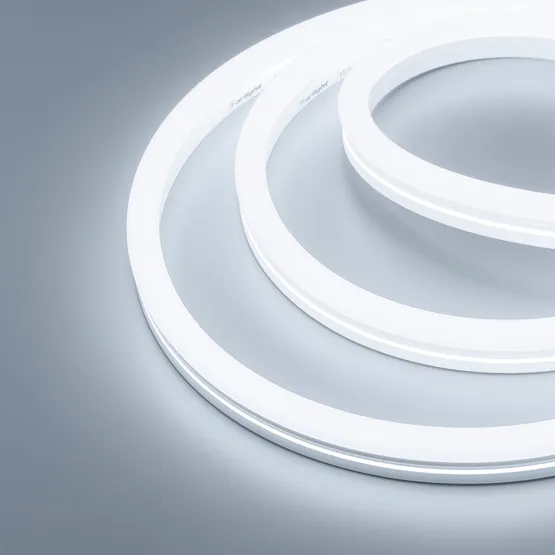 Фото #1 товара Светодиодная лента герметичная MOONLIGHT-SIDE-X336-12x24mm 230V White6500 (11 W/m, IP65, 50m, wire x1) (Arlight, Грибовидная форма)
