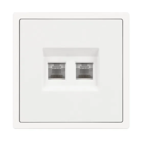 Фото #2 товара Механизм сдвоенной компьютерной розетки SCT-NOBE-MPC2-SFPL-WH (RJ-45, CAT6) (Arlight, Белый кварц)