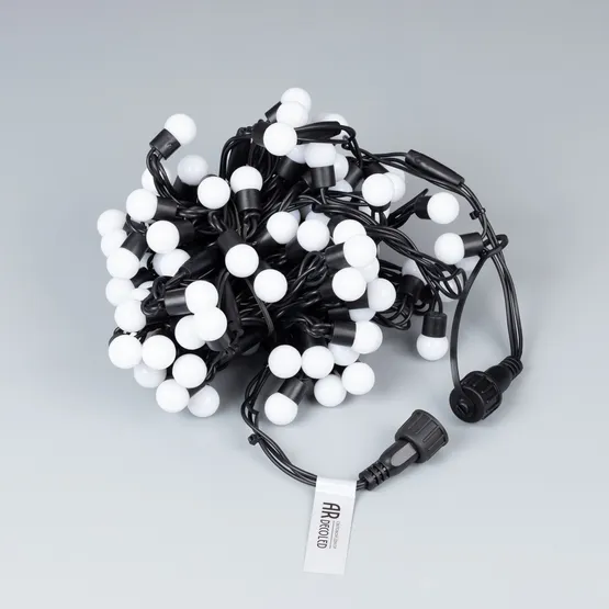 Фото #3 товара Светодиодная гирлянда ARD-BALL-CLASSIC-D17.5-20000-BLACK-200LED WHITE (230V, 14W) (Ardecoled, IP65)