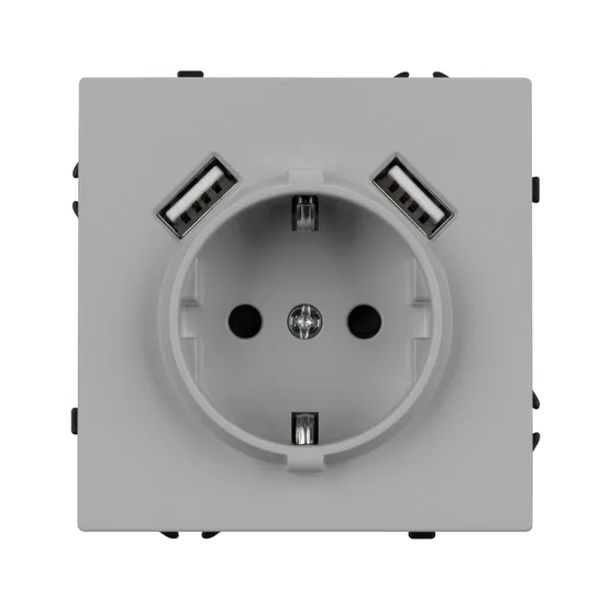 Фото #3 товара ARL NOBE Розетка зк со шторками с USB тип А+А софт-тач никель SCT-MUAA-SFPL-IS (250V, 16A) (Arlight, -)