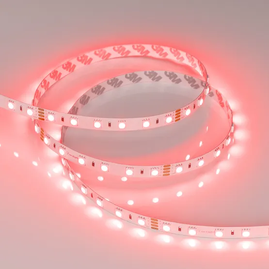 Фото #5 товара Светодиодная лента RT-B60-10mm 24V RGB (14.4 W/m, IP20, 5060, 50m) (Arlight, Открытый)