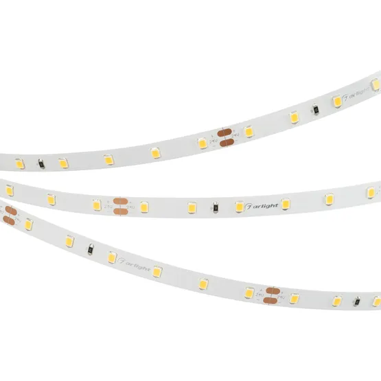 Фото #2 товара Светодиодная лента RT-A60-8mm 24V Warm2700 (4.8 W/m, IP20, 2835, 50m) (Arlight, Открытый)