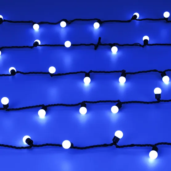Фото #4 товара Светодиодная гирлянда ARD-BALL-CLASSIC-D17.5-20000-BLACK-200LED BLUE (230V, 14W) (Ardecoled, IP65)