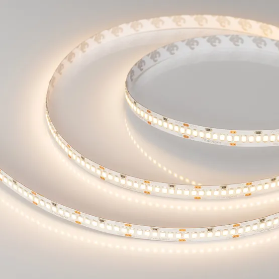 Фото #4 товара Светодиодная лента RT-A252-10mm 24V Warm3000 (11 W/m, IP20, 2835, 5m) (Arlight, Открытый)