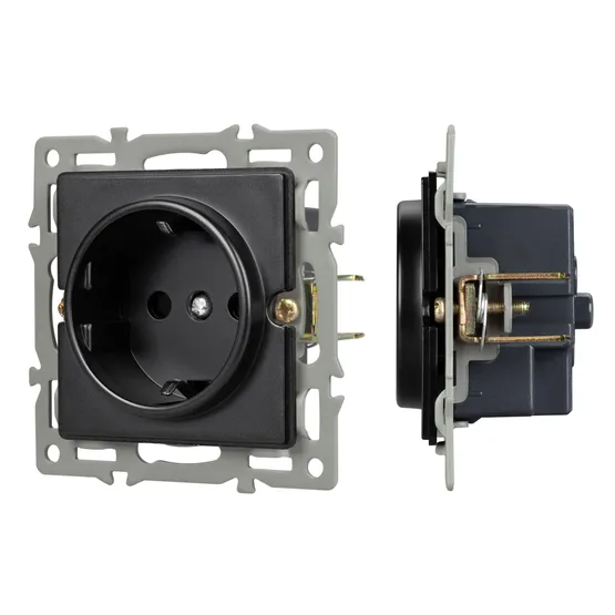 Фото #1 товара Механизм электрической розетки SCT-GP-MEU-PL-BK (250V, 16A) (Arlight, -)