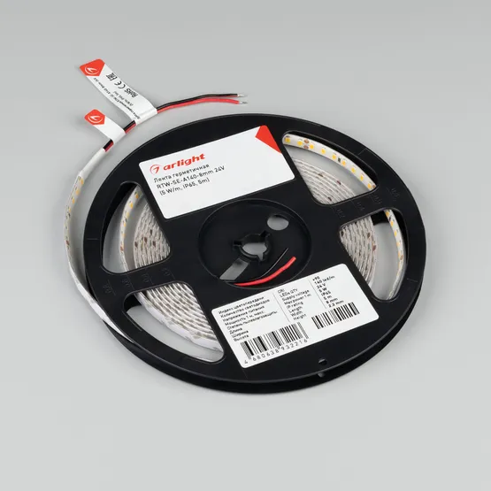 Фото #3 товара Светодиодная лента герметичная RTW-SE-A140-8mm 24V White6000 (5 W/m, IP65, 5m) (Arlight, -)