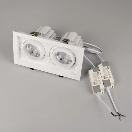 Фото #5 товара Светильник MS-VORTEX-BUILT-S250x140-2x30W Warm3000 (WH-WH, 17 deg, 230V) (Arlight, IP20 Металл, 5 лет)