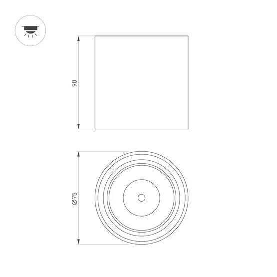 Фото #4 товара Светильник SP-SALT-R75-8W Warm3000 (WH-BK, 40 deg, 230V) (Arlight, IP44 Металл, 5 лет)