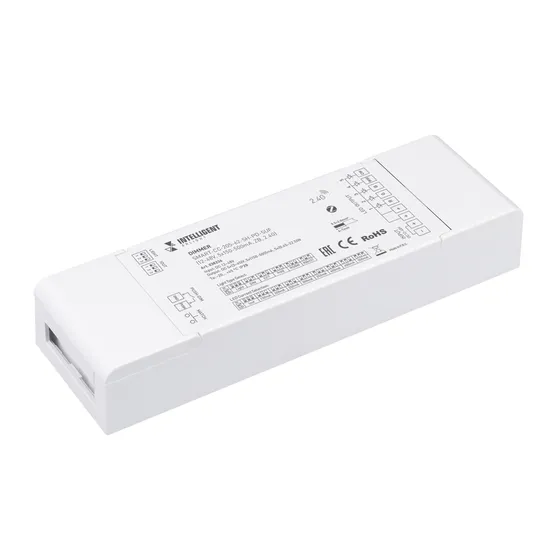 Фото товара INTELLIGENT ARLIGHT Диммер SMART-CC-205-62-SH-PD-SUF (12-48V, 5x150-500mA, ZB, 2.4G) (IARL, Контроллер)
