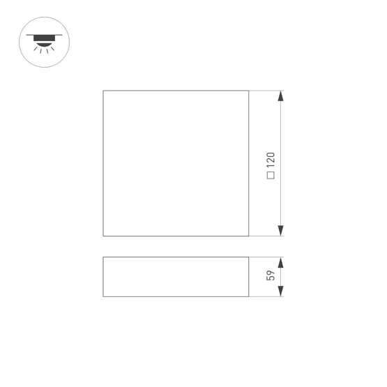 Фото #7 товара Светильник SP-QUADRO-S120x120-13W Warm3000 (WH, 120 deg, 230V) (Arlight, IP40 Металл, 3 года)