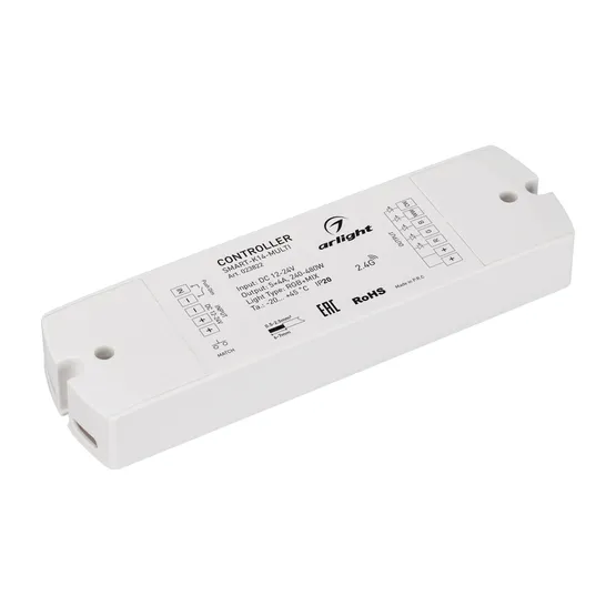 Фото #1 товара Контроллер SMART-K14-MULTI (12-24V, 5x4A, RGB-MIX, 2.4G) (Arlight, IP20 Пластик, 5 лет)