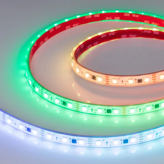 Фото #3 товара Светодиодная лента герметичная SPI-PS-B60-12mm 12V RGB-PX3-BPT (12 W/m, IP67, 5060, 5m) (Arlight, бегущий огонь)