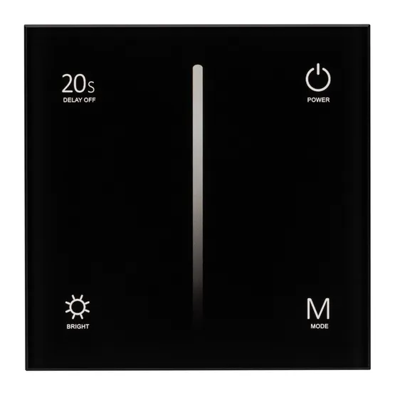 Фото #2 товара Панель SMART-P6-DIM-G-IN Black (12-24V, 4x3A, Sens, 2.4G) (Arlight, IP20 Пластик, 5 лет)