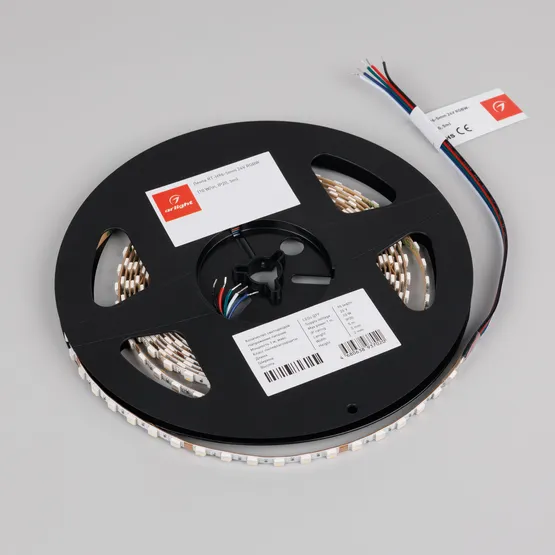 Фото #6 товара Светодиодная лента RT-H96-5mm 24V RGBW-White-4-in-1 (10 W/m, IP20, 5m) (Arlight, узкая)