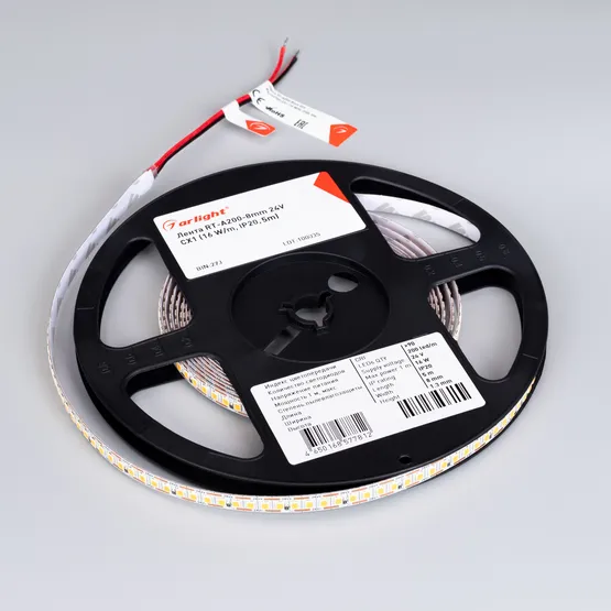 Фото #3 товара Светодиодная лента FC-A200-8mm 24V Warm3500-CX1 (16 W/m, IP20, 5m) (Arlight, резка 1 светодиод)