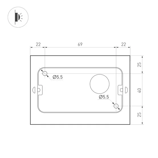 Фото #3 товара Светильник SP-WALL-FLAT-S110x90-2x3W Warm3000 (GR, 120 deg, 230V) (Arlight, IP54 Металл, 3 года)