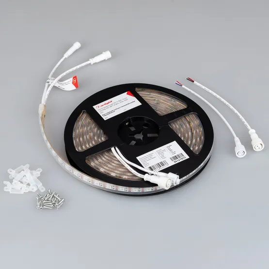 Фото #4 товара Светодиодная лента герметичная SPI-P-B60-12mm 12V RGB-PX1-BPT (8 W/m, IP66, 5060, 5m) (Arlight, бегущий огонь)