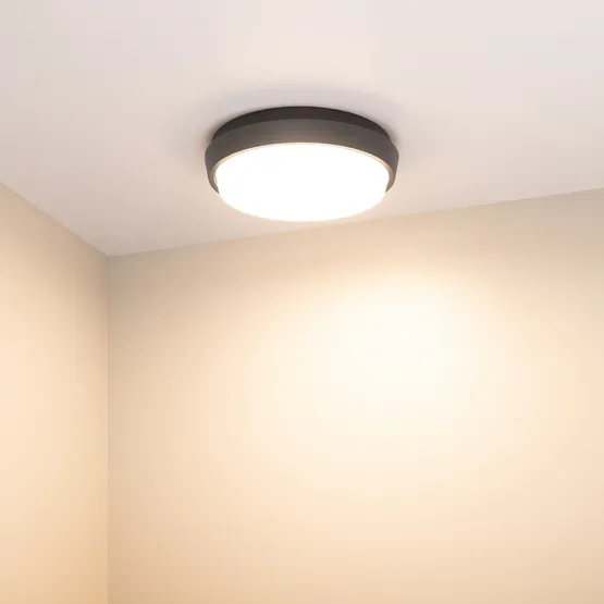 Фото #2 товара Светильник LGD-GIRO-R175-10W Warm3000 (GR, 110 deg, 230V) (Arlight, IP54 Металл, 3 года)