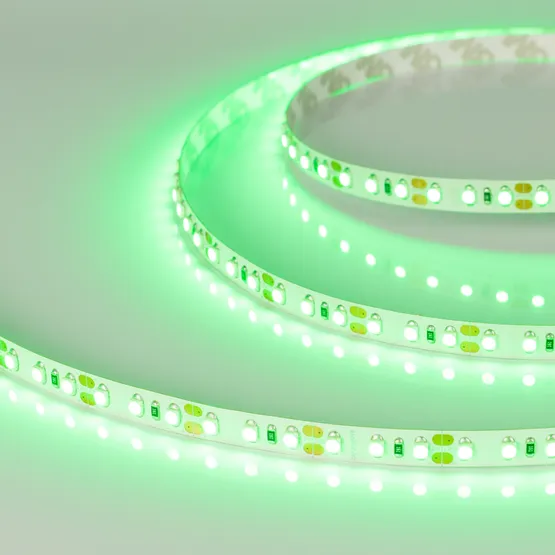 Фото #2 товара Светодиодная лента RT-A120-8mm 12V Green (9.6 W/m, IP20, 2835, 5m) (Arlight, Открытый)