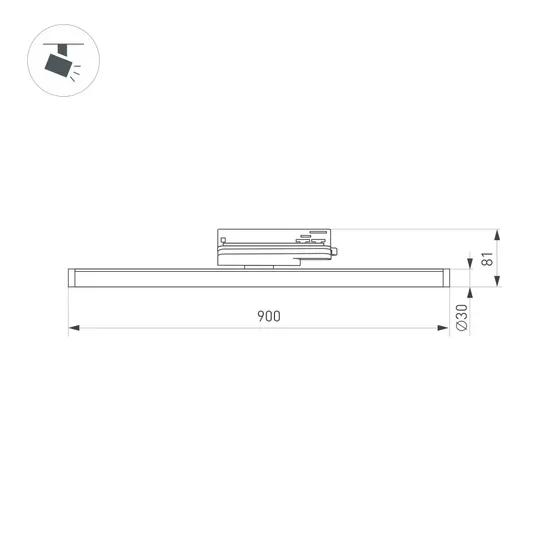 Фото #4 товара Светильник LGD-TUBE-TURN-4TR-L900-30W Day4000 (BK, 180 deg, 230V) (Arlight, IP20 Металл, 3 года)