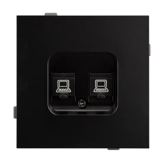 Фото #2 товара Механизм компьютерной розетки двойной SCT-TENDO-MPC2-PL-BK (RJ-45, CAT6) (Arlight, Черный)