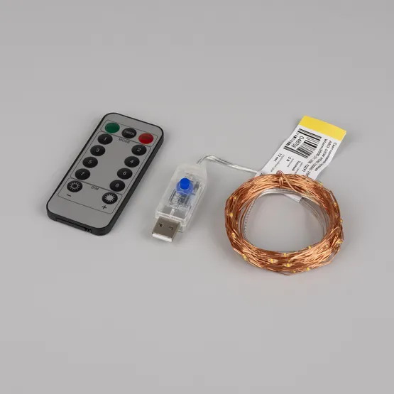 Фото #2 товара Светодиодная гирлянда ARD-DEW-HOME-10000-100LED-LIVE Warm3000 (5V, USB, ПДУ) (Ardecoled, IP20)