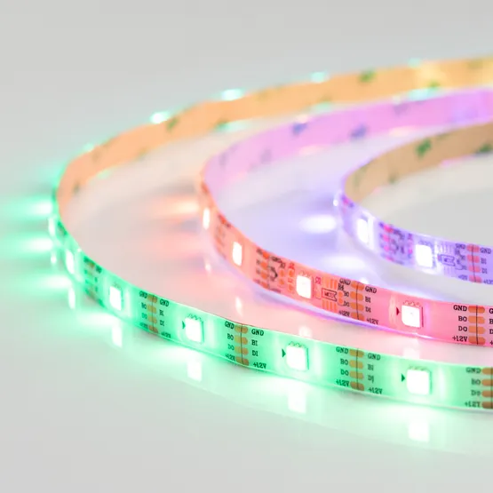 Фото #4 товара Светодиодная лента SPI-5000SE-RAM-5060-30 12V Cx1 RGB-Auto (10mm, 4.8W/m, IP65) (Arlight, Закрытый, IP65)