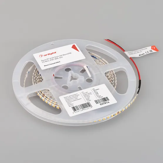 Фото #2 товара Светодиодная лента RT-A160-5mm 24V Warm2700 (15 W/m, IP20, 5m) (Arlight, CRI>95)