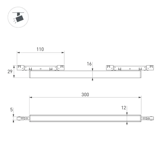 Фото #2 товара Светильник MAG-MICROCOSM-FLAT-L300-10W Warm3000 (BK, 100 deg, 24V) (Arlight, IP20 Металл, 5 лет)